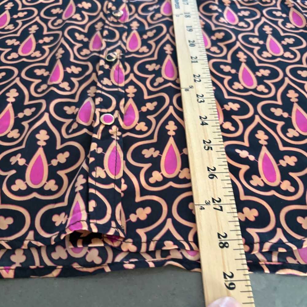 NEW Rose + Olive Womens XL Geometric Print Long Sleeve Button Up Blouse Artsy - Picture 8 of 8